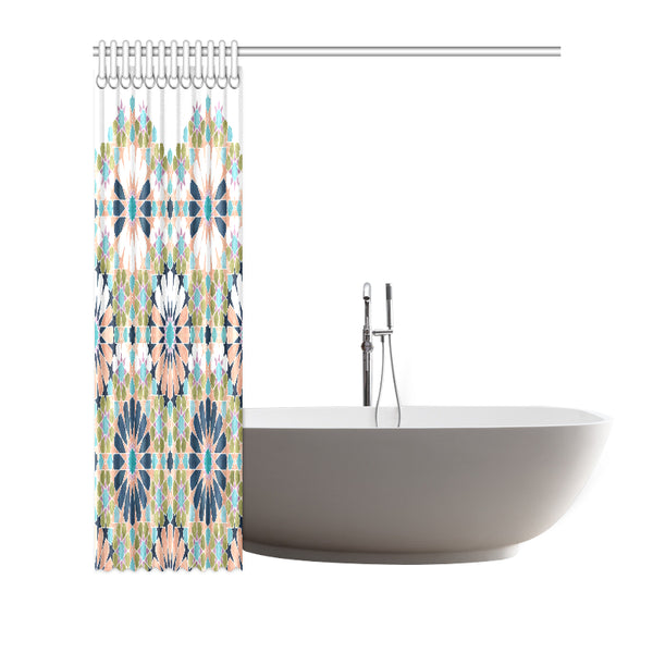 Alhambra Tile - Living Coral - Fading Design - Shower Curtain 72" x 72"