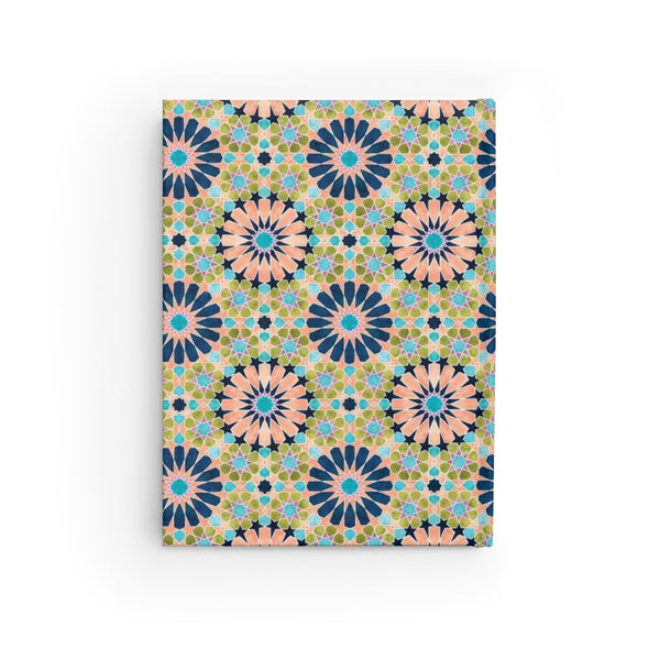 Alhambra Tile - Living Coral - Full Pattern - Journal Blank Pages