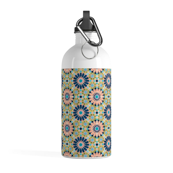 Alhambra Tile - Living Coral - Full Pattern - Stainless Steel Water Bottle