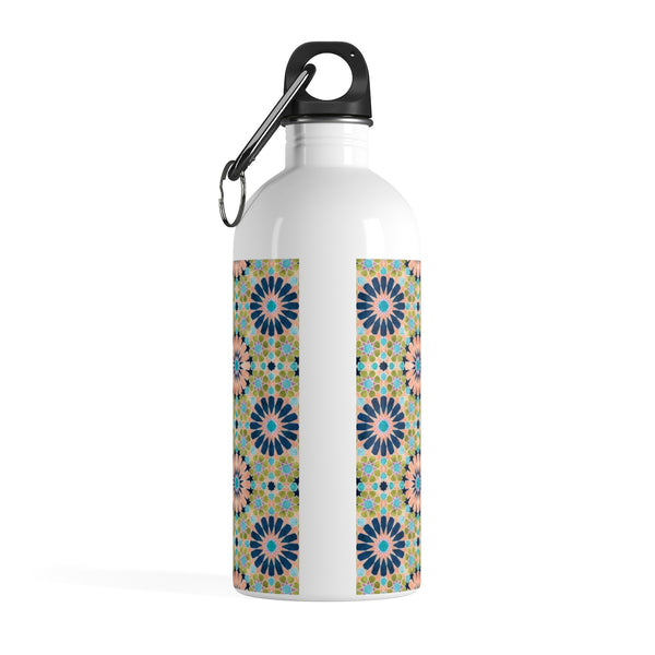 Alhambra Tile - Living Coral - Full Pattern - Stainless Steel Water Bottle