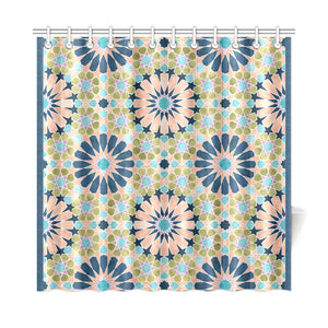 Alhambra Tile - Living Coral - Full Pattern - Shower Curtain 72" x 72"