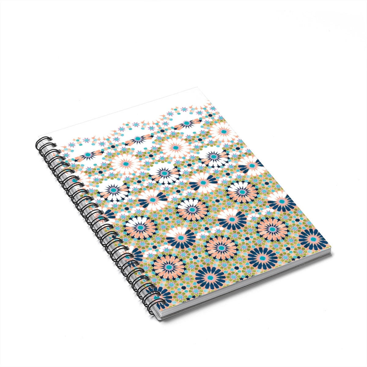 Alhambra Tile - Living Coral - Fading Design - Spiral Notebook