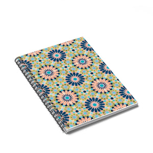 Alhambra Tile - Living Coral - Full Pattern - Spiral Notebook