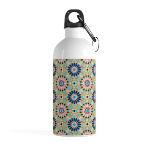 Alhambra Tile - Living Coral - Full Pattern - Stainless Steel Water Bottle