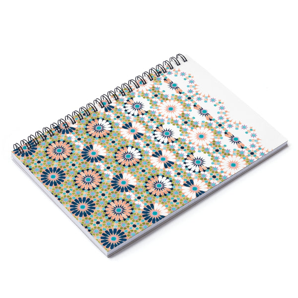 Alhambra Tile - Living Coral - Fading Design - Spiral Notebook