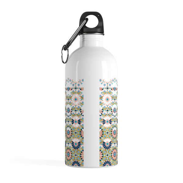 Alhambra Tile - Living Coral - Fading Design - Stainless Steel Water Bottle