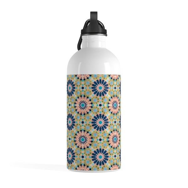 Alhambra Tile - Living Coral - Full Pattern - Stainless Steel Water Bottle