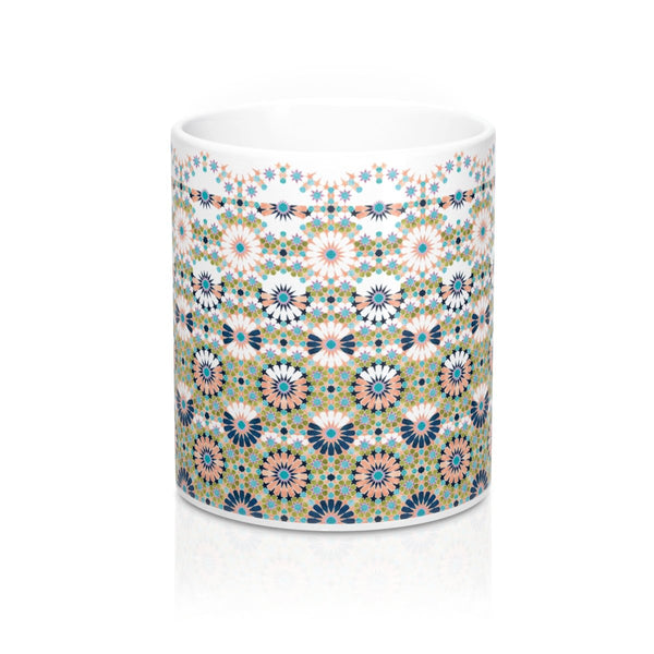 Alhambra Tile - Living Coral - Fading Pattern - Mug 11oz