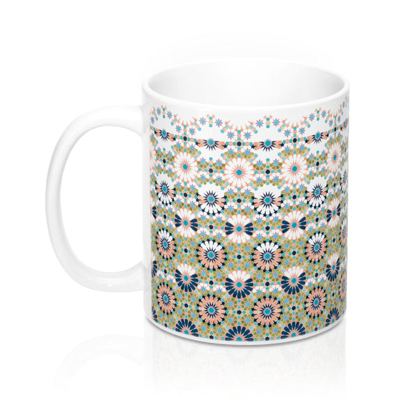 Alhambra Tile - Living Coral - Fading Pattern - Mug 11oz