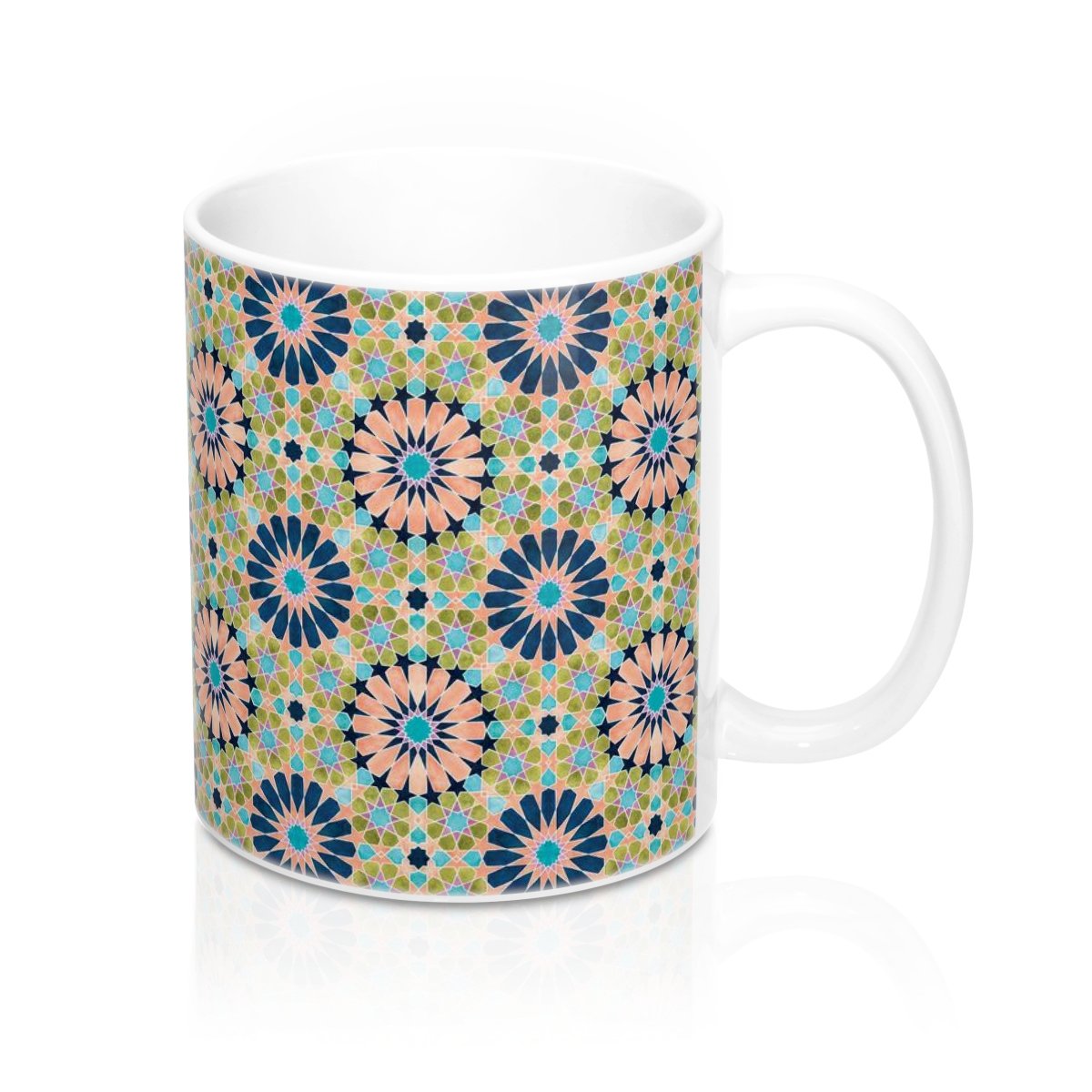 Alhambra Tile - Living Coral - Full Pattern - Mug 11oz