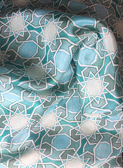 Mustansiriya Madrasa Greens - Luxurious 100% Silk Scarf