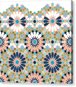 Alhambra Tile - Living Coral - Fading Pattern - Canvas Print