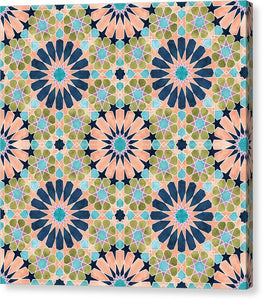 Alhambra Tile - Living Coral - Full Design - Canvas Print