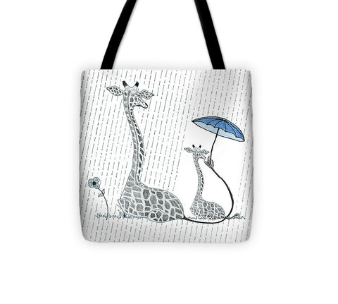 Giraffe Mumma Love - Blue - Tote Bag