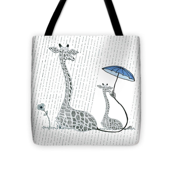 Giraffe Mumma Love - Blue - Tote Bag