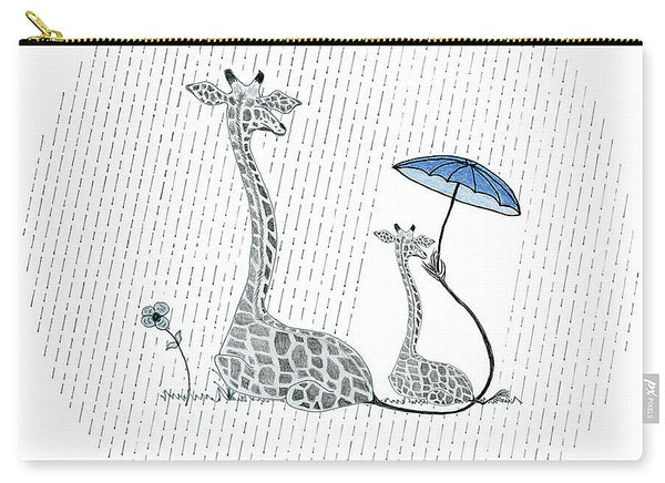 Giraffe Mumma Love - Blue - Carry-All Pouch