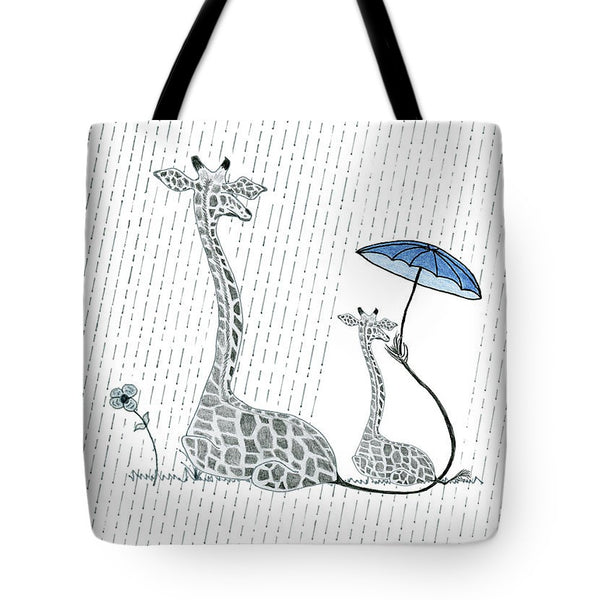 Giraffe Mumma Love - Blue - Tote Bag