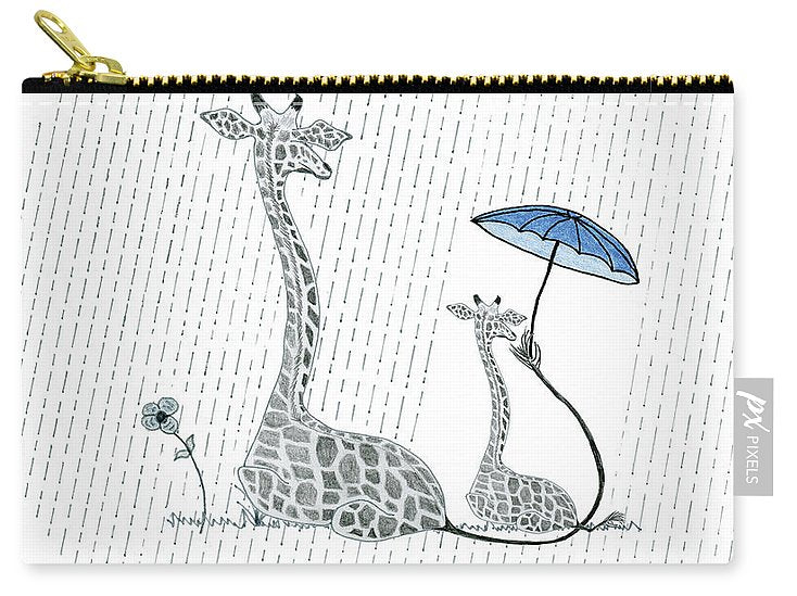 Giraffe Mumma Love - Blue - Carry-All Pouch