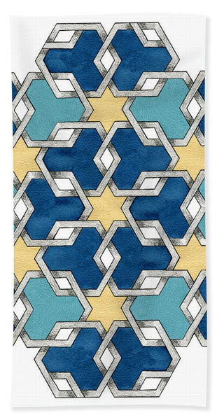 Esrefoglu Tile - Blue Aqua Yellow - Bath Towel