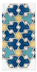 Esrefoglu - Blue Aqua Yellow - Beach Towel