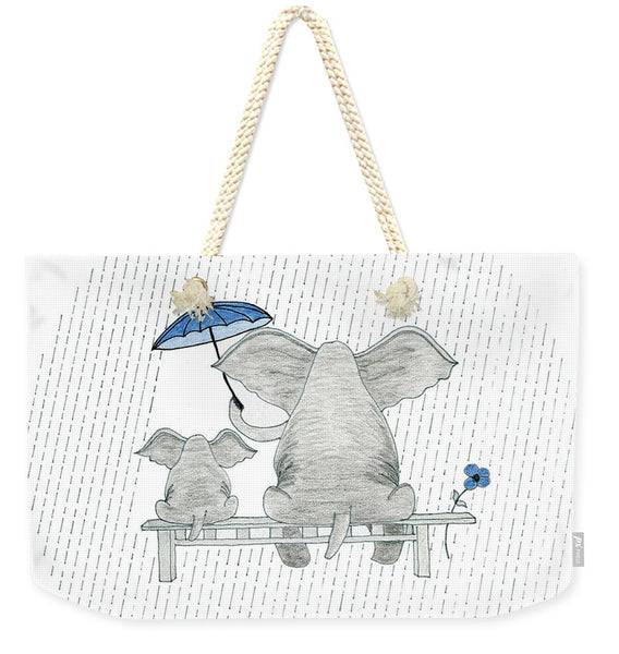 Elephant Mumma Love - Blue - Weekender Tote Bag