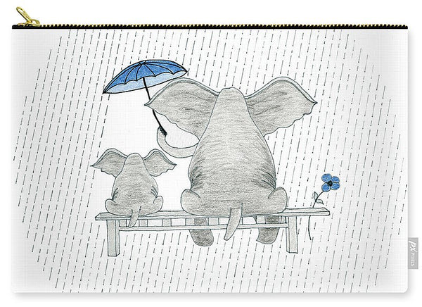 Elephant Mumma Love - Blue - Carry-All Pouch