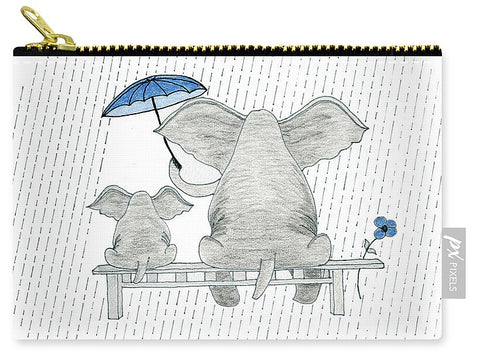 Elephant Mumma Love - Blue - Carry-All Pouch