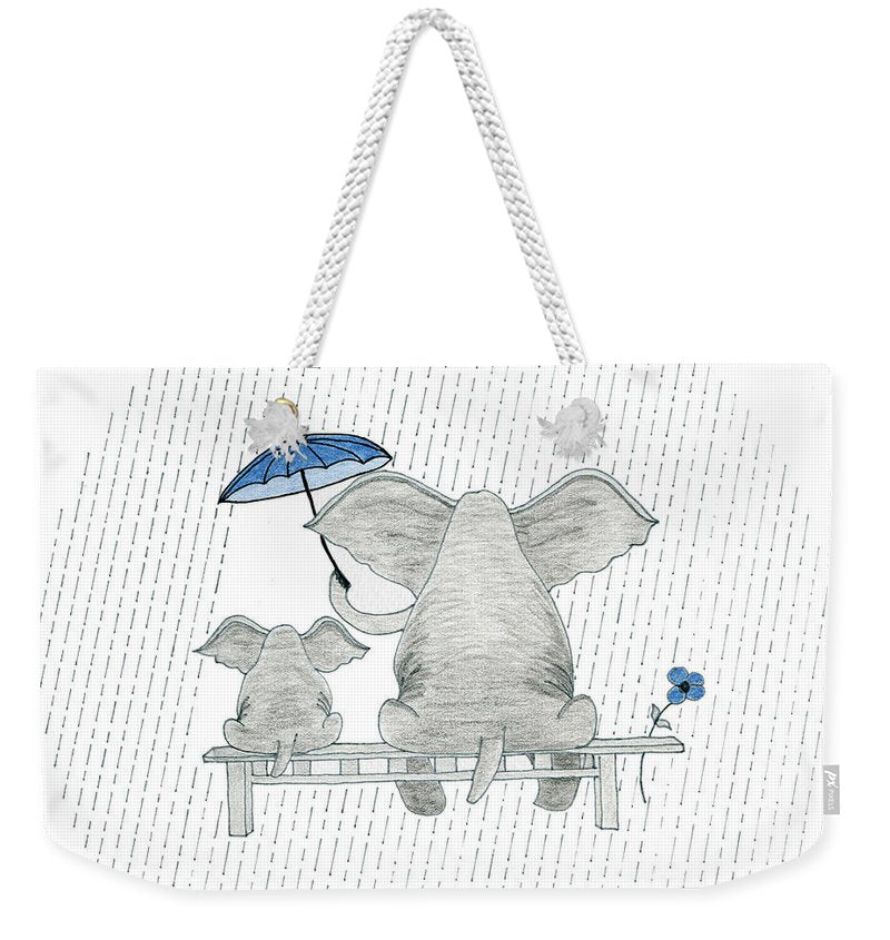 Elephant Mumma Love - Blue - Weekender Tote Bag