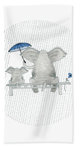 Elephant Mumma Love - Blue - Beach Towel