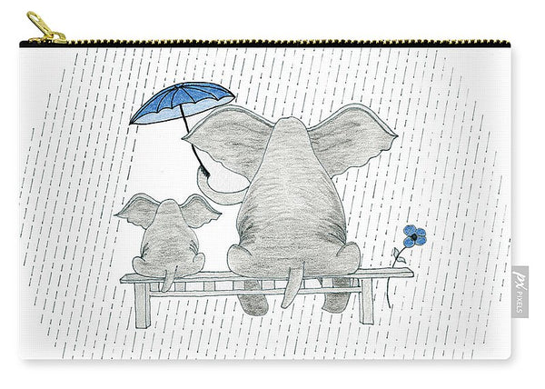 Elephant Mumma Love - Blue - Carry-All Pouch