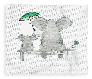 Elephant Mumma Love - Green - Blanket