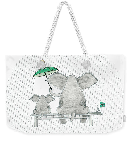 Elephant Mumma Love - Green - Weekender Tote Bag