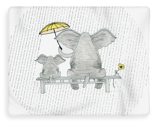 Elephant Mumma Love - Yellow - Blanket