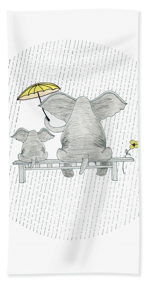 Elephant Mumma Love - Yellow - Beach Towel