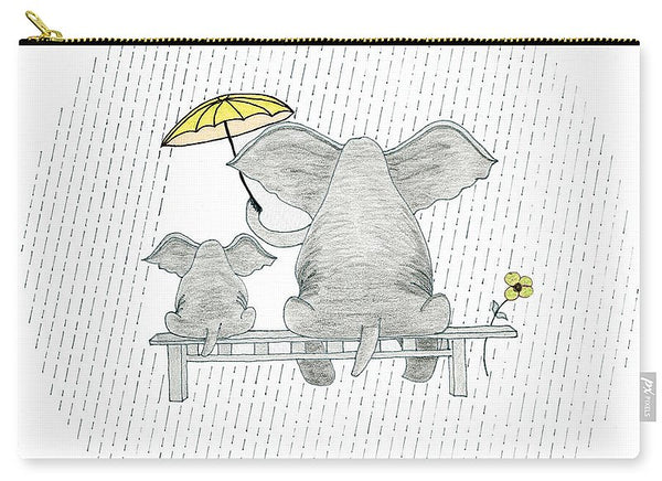 Elephant Mumma Love - Yellow - Carry-All Pouch