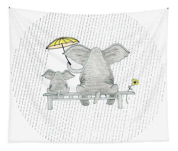 Elephant Mumma Love - Yellow - Tapestry