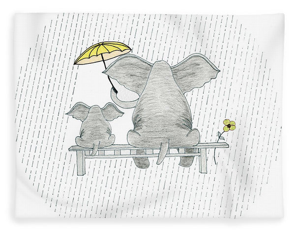 Elephant Mumma Love - Yellow - Blanket