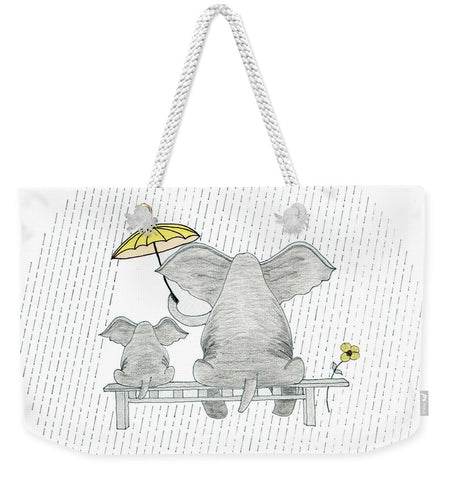 Elephant Mumma Love - Yellow - Weekender Tote Bag