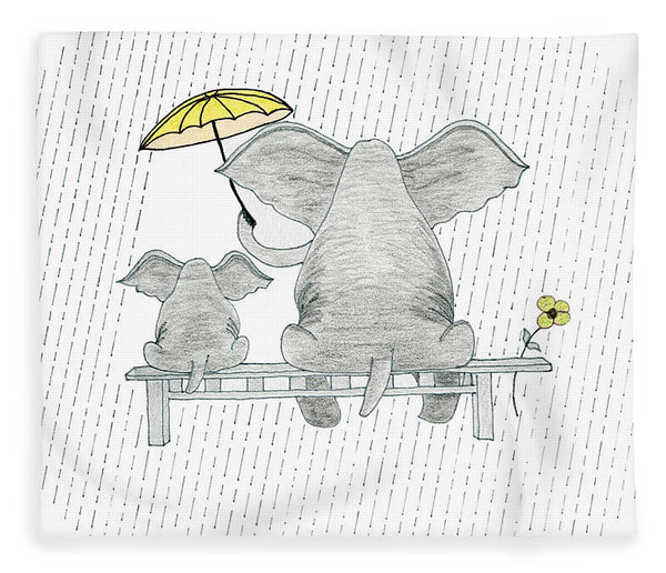 Elephant Mumma Love - Yellow - Blanket