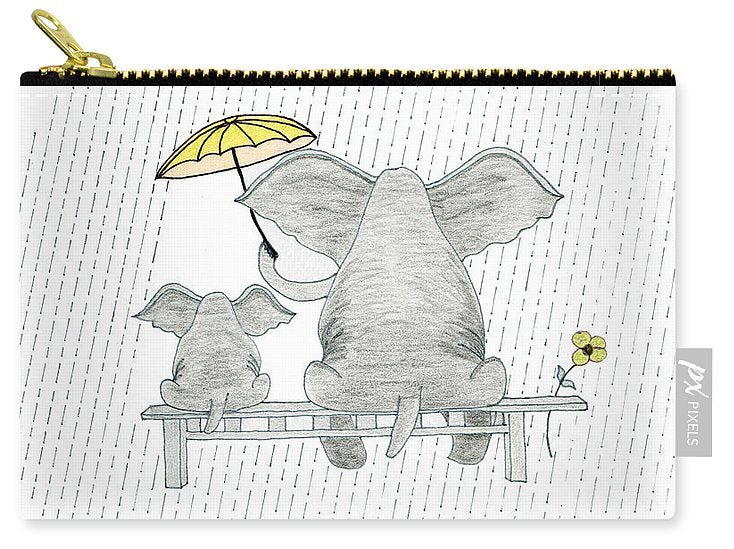 Elephant Mumma Love - Yellow - Carry-All Pouch