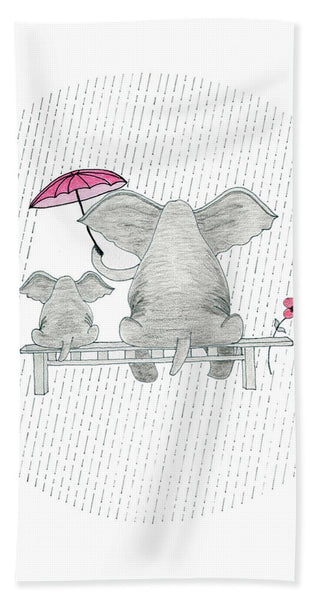 Elephant Mumma Love - Pink - Beach Towel