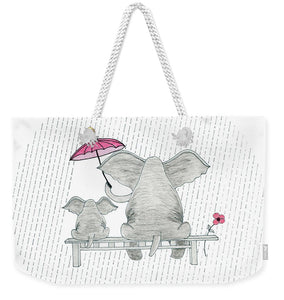 Elephant Mumma Love - Pink - Weekender Tote Bag