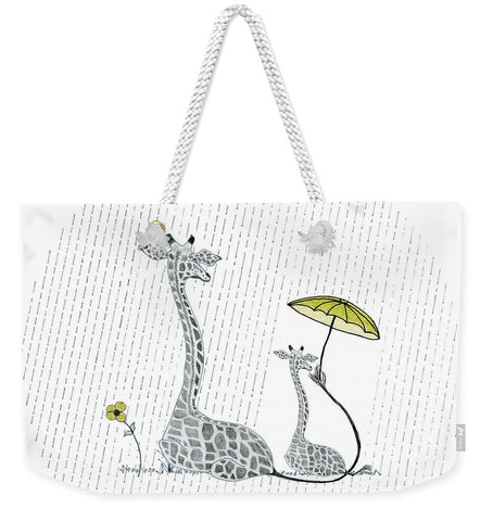 Giraffe Mumma Love - Yellow - Weekender Tote Bag