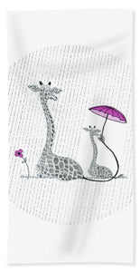 Giraffe Mumma Love - Pink - Beach Towel