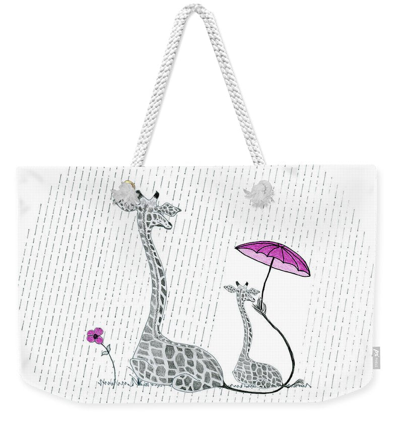 Giraffe Mumma Love - Pink - Weekender Tote Bag