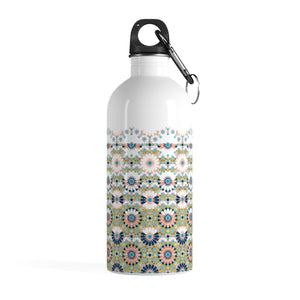 Alhambra Tile - Living Coral - Fading Design - Stainless Steel Water Bottle