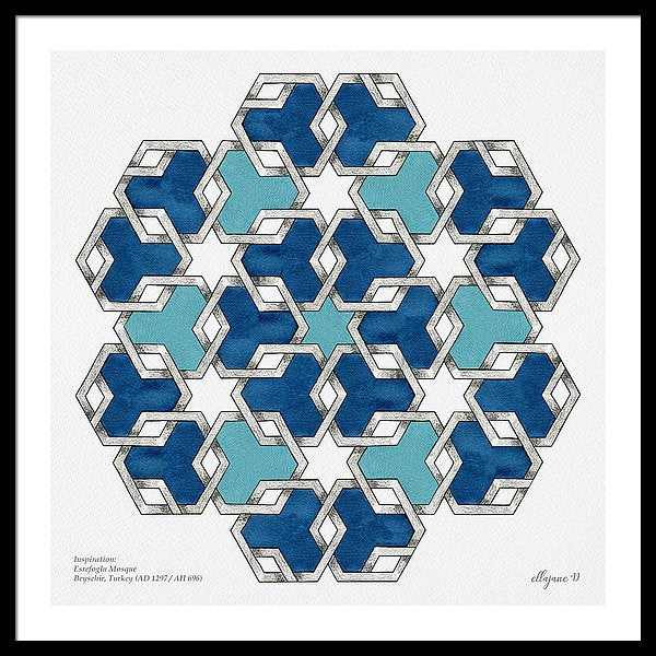 Esrefoglu - Blue Acqua - Framed Print