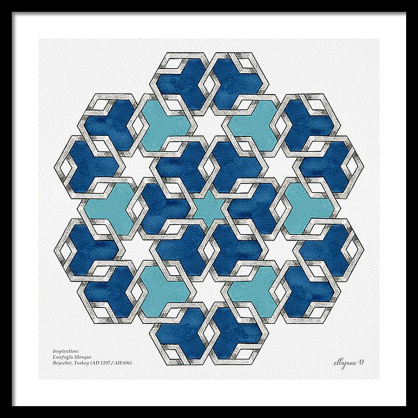 Esrefoglu - Blue Acqua - Framed Print