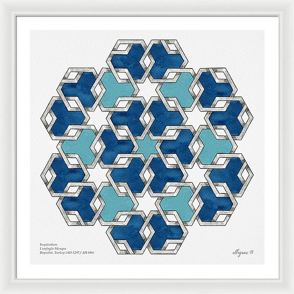 Esrefoglu - Blue Acqua - Framed Print