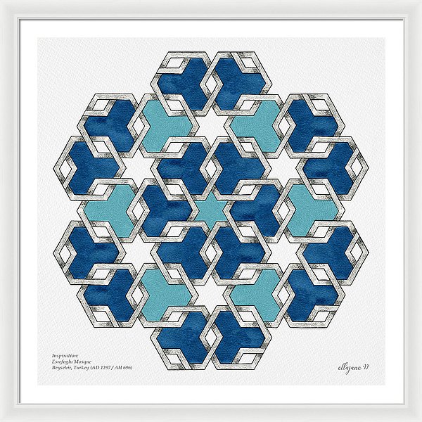 Esrefoglu - Blue Acqua - Framed Print